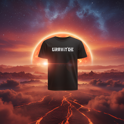 Basic Plain Black Regular Gravit’ee T-Shirt